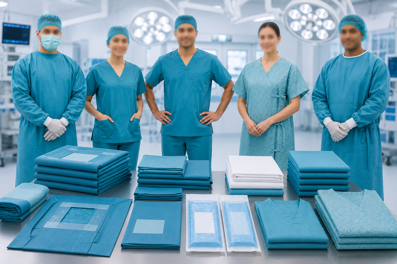 Premium surgical drapes prepared for advanced hospital procedure rooms